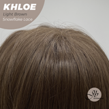 JBEXTENSION 12 Inches Bob Cut Light Brown Pre-Cut Snowflake Lace Frontlace Glueless Wig KHLOE LIGHT BROWN【PERMATEASE】【BENDY EAR TABS】- M/L