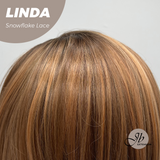 JBEXTENSION 18 Inches Copper Pre-Cut T Part Snowflake Lace Frontlace Glueless Wig LINDA SNOWFLAKE【BENDY EAR TABS】