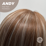 JBEXTENSION 27 Inches Long Straight Bronze Pre-Cut Free Part Frontlace Glueless Wig ANDY