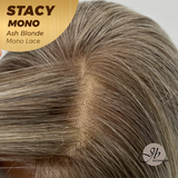 JBEXTENSION STACY MONO Monofilament Handmade Wig 6X5 Full Monofilament Hand Tied Top Wig 18 Inches Ash Blonde Mono Lace Wig with Anti-slip Silicone Strips Glueless Wig STACY MONO - ASH BLONDE【BENDY EAR TABS】