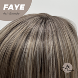 JBEXTENSION 16 Inches Straight Ash Blonde Wig with Bangs FAYE ASH BLONDE