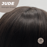 JBEXTENSION 28 Inches Long Curly Midnight Brown(Black/Brown) Wig with Bangs JUDE MIDNIGHT BROWN