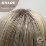 JBEXTENSION 12 Inches Bob Cut Florence Blonde Pre-Cut Snowflake Lace Frontlace Glueless Wig KHLOE FLORENCE BLONDE【PERMATEASE】【BENDY EAR TABS】- M/L