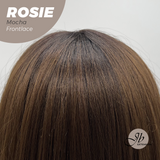 JBEXTENSION 16 Inches Mocha Curly Women Pre-Cut Frontlace Glueless Wig with Bangs ROSIE MOCHA