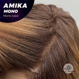 JBEXTENSION AMIKA MONO Monofilament Handmade Wig 6X5 Full Monofilament Hand Tied Top Wig 14 Inches Copper Curly Mono Lace Wig Glueless Black Sapphire Wig AMIKA MONO【BENDY EAR TABS】