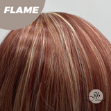 JBEXTENSION 24 Inches Curly Copper Auburn with Blonde Highlights Headband Wig FLAME
