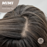 JBEXTENSION 16 Inches Scalpiana 3.5X4 Hard Silky Top Natural Scalp Effect Pine Cones Body Wave Wig with Bangs Wig MIMI SILK TOP - PINE CONES