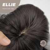 HOT OF SEASON - JBEXTENSION 26 Inches Tea Black Darkest Brown Wolf Cut 3.5X4 Hard Silky Top Natural Scalp Effect Wig With Bangs ELLIE SILK TOP