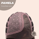 JBEXTENSION 18 Inches Curly Smog Ash Grey Pre-Cut Side Part Snowflake Lace Frontlace Glueless Wig PAMELA SNOWFLAKE【BENDY EAR TABS】