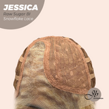 JBEXTENSION 16 Inches Raw Sugar Blonde Curly Pre-Cut Side Part Snowflake Lace Frontlace Glueless Wig JESSICA RAW SUGAR BLONDE【BENDY EAR TABS】