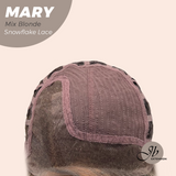 JBEXTENSION 14 Inches Mix Blonde Pre-Cut Side Part Snowflake Lace Frontlace Glueless Wig MARY MIX BLONDE【BENDY EAR TABS】