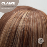 JBEXTENSION 22 Inches Scalpiana Cinnamon Spice 3.5X4 Hard Silky Top Natural Scalp Effect Women Wig with Bangs CLAIRE SILKY TOP - CINNAMON SPICE