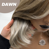 JBEXTENSION 14 Inches Ash Grey Women Fashion Full Machine Wig DAWN【PERMATEASE】