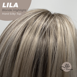 JBEXTENSION 20 Inches Scalpiana Blonde Highlight Wolf Cut 3.5X4 Hard Silky Top Natural Scalp Effect Wig With Bangs LILA BLONDE HIGHLIGHT
