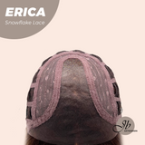 JBEXTENSION 18 Inches Curly Copper Pre-Cut T Part Snowflake Lace Frontlace Glueless Black Sapphire Wig ERICA【BENDY EAR TABS】