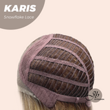 [PRE-ORDER] JBEXTENSION 18 Inches Curly Dark Mix Blonde Pre-Cut T Part Snowflake Lace Frontlace Glueless Wig KARIS【BENDY EAR TABS】