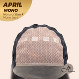 JBEXTENSION APRIL MONO Monofilament Handmade Wig 6X5 Full Monofilament Hand Tied Top Wig 18 Inches Natural Black Mono Lace Wig With Anti-slip Silicone Strips Glueless Wig APRIL MONO NATURAL BLACK【BENDY EAR TABS】