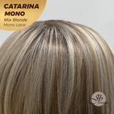 JBEXTENSION CATARINA MONO Full Monofilament Handmade Full Lace Full Hand Tied Wig 13 Inches Mix Blonde Mono Lace Handmade Futura Fiber Wig with Anti-slip Silicone Strips Glueless Wig CATARINA MONO MIX BLONDE【BENDY EAR TABS】