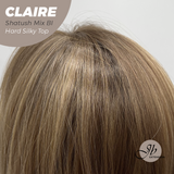 JBEXTENSION 22 Inches Scalpiana Shatush Mix Blonde 3.5X4 Hard Silky Top Natural Scalp Effect Women Wig with Bangs CLAIRE SILKY TOP - SHATUSH MIX BLONDE