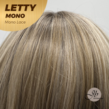 JBEXTENSION LETTY MONO Monofilament Handmade Wig 6X5 Full Monofilament Hand Tied Top Wig 12 Inches Dark Blonde Curly Mono Lace Wig With Anti-slip Silicone Strips Glueless Wig LETTY MONO【BENDY EAR TABS】