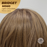 JBEXTENSION BRIDGET MONO Monofilament Handmade Wig 6X5 Full Monofilament Hand Tied Top Wig 15 Inches Light Chocolate Mono Lace Wig With Anti-slip Silicone Strips Glueless Wig BRIDGET MONO LIGHT CHOCOLATE【BENDY EAR TABS】