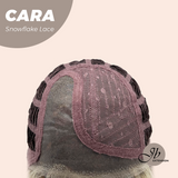 JBEXTENSION 16 Inches Mix Blonde Pre-Cut Side Part Snowflake Lace Frontlace Glueless Wig CARA【BENDY EAR TABS】