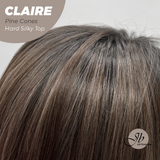 JBEXTENSION 22 Inches Scalpiana Pine Cones 3.5X4 Hard Silky Top Natural Scalp Effect Women Wig with Bangs CLAIRE SILKY TOP - PINE CONES