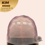 JBEXTENSION KIM MONO Full Monofilament Handmade Full Lace Full Hand Tied Wig 17 Inches Caramel Blonde Highlight Mono Lace Handmade Futura Fiber Wig with Anti-slip Silicone Strips Glueless Wig KIM MONO - CARAMEL BLONDE HIGHLIGHT【BENDY EAR TABS】