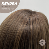JBEXTENSION 26 Inches Scalpiana Long Curly Hazelnut 3.5X4 Hard Silky Top Natural Scalp Effect Wig with Bangs KENDRA HAZELNUT