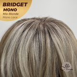 JBEXTENSION BRIDGET MONO Monofilament Handmade Wig 6X5 Full Monofilament Hand Tied Top Wig 15 Inches Mix Blonde Mono Lace Wig With Anti-slip Silicone Strips Glueless Wig BRIDGET MONO MIX BLONDE【BENDY EAR TABS