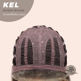 JBEXTENSION 22 Inches Amber Bronze Pre-Cut Snowflake Lace Frontlace Glueless Wig KEL AMBER BRONZE【PERMATEASE】【BENDY EAR TABS】- M/L