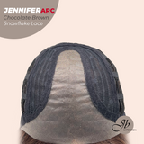 JBEXTENSION 18 Inches Chocolate Brown Deep Curly Pre-Cut Arc Snowflake Lace Frontlace Glueless Wig JENNIFER ARC - CHOCOLATE BROWN【 BENDY EAR TABS 】