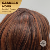 JBEXTENSION CAMILLA MONO Monofilament Handmade Wig 6X5 Full Monofilament Hand Tied Top Wig 20 Inches Reddish Copper Mono Lace Wig With Anti-slip Silicone Strips Glueless Wig CAMILLA MONO REDDISH COPPER【BENDY EAR TABS】