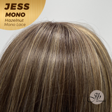 JBEXTENSION JESS MONO Monofilament Handmade Wig 6X5 Full Monofilament Hand Tied Top Wig 10 Inches Hazelnut Mono Lace Wig With Anti-slip Silicone Strips Glueless Wig JESS MONO HAZELNUT【BENDY EAR TABS】