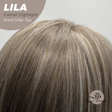 JBEXTENSION 20 Inches Scalpiana Camel Highlight Wolf Cut 3.5X4 Hard Silky Top Natural Scalp Effect Wig With Bangs LILA CAMEL HIGHLIGHT