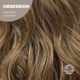 JBEXTENSION 24 Inches Brown With Highlight Wave Free Part Frontlace Glueless Wig OBSESSION