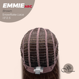 JBEXTENSION 26 Inches Long Curly Brown Pre-Cut Arc Snowflake Lace Frontlace Glueless Wig EMMIE ARC - BROWN【BENDY EAR TABS】