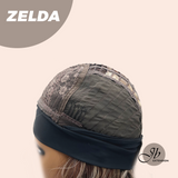 JBEXTENSION 14 Inches Wave Brown Highlight Chocolate‑Blonde Mix Headband Wig ZELDA