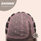 JBEXTENSION 21 Inches Ash Grey Deep Curly Pre-Cut Side Part Snowflake Lace Frontlace Black Sapphire Glueless Wig SHIMMI - BLACK SAPPHIRE【BENDY EAR TABS】