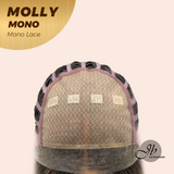 JBEXTENSION MOLLY MONO Monofilament Handmade Wig 6X5 Full Monofilament Hand Tied Top Wig 18 Inches Ash Blonde Mono Lace Wig with Anti-slip Silicone Strips Glueless Wig MOLLY MONO【BENDY EAR TABS】