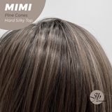 JBEXTENSION 16 Inches Scalpiana 3.5X4 Hard Silky Top Natural Scalp Effect Pine Cones Body Wave Wig with Bangs Wig MIMI SILK TOP - PINE CONES
