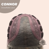 JBEXTENSION 13 Inches Dark Mix Blonde Curly Pre-Cut T Part Snowflake Lace Frontlace Glueless Wig CONNOR【BENDY EAR TABS】