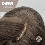 JBEXTENSION 28 Inches Scalpiana Body Wave Cold Brown 3.5X4 Hard Silky Top Natural Scalp Effect Wig with Bangs DEMI