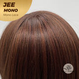 JBEXTENSION JEE MONO Monofilament Handmade Wig 6X5 Full Monofilament Hand Tied Top Wig 19 Inches Reddish Copper Mono Lace Wig with Anti-slip Silicone Strips Glueless Wig JEE MONO【BENDY EAR TABS】