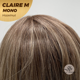 JBEXTENSION CLAIRE MONO Partial Monofilament Wig 22 Inches Hazelnut Curly Partial Mono Lace Glueless Wig CLAIRE MONO HAZELNUT【BENDY EAR TABS】