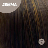 JBEXTENSION 12 Inches Bob Cut Brown With Highlight Headband Wig JEMMA