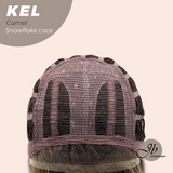 JBEXTENSION 22 Inches Camel Pre-Cut Snowflake Lace Frontlace Glueless Wig KEL CAMEL【PERMATEASE】【BENDY EAR TABS】- M/L