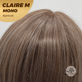 JBEXTENSION CLAIRE MONO Partial Monofilament Wig 22 Inches Apricot Curly Partial Mono Lace Glueless Wig CLAIRE MONO APRICOT【BENDY EAR TABS】
