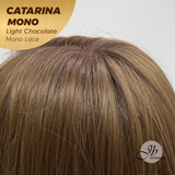 JBEXTENSION CATARINA MONO Full Monofilament Handmade Full Lace Full Hand Tied Wig 13 Inches Light Chocolate Mono Lace Handmade Futura Fiber Wig with Anti-slip Silicone Strips Glueless Wig CATARINA MONO LIGHT CHOCOLATE【BENDY EAR TABS】