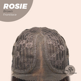 JBEXTENSION 16 Inches Brown Curly Women Pre-Cut Frontlace Glueless Wig with Bangs ROSIE BROWN